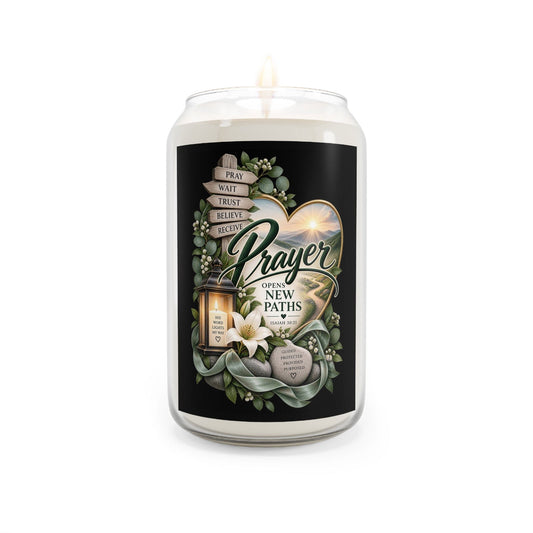 Prayer Opens New Paths Scented Soy Candle - Claimed by God Designs