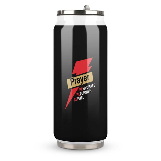 Prayer Rehydrate Replenish Refuel Christian Stainless Steel Tumbler with Straw - ClaimedbyGodDesigns