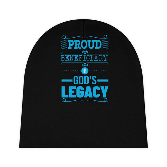 Proud Beneficiary Of God's Legacy Christian Baby Beanie (AOP) - ClaimedbyGodDesigns