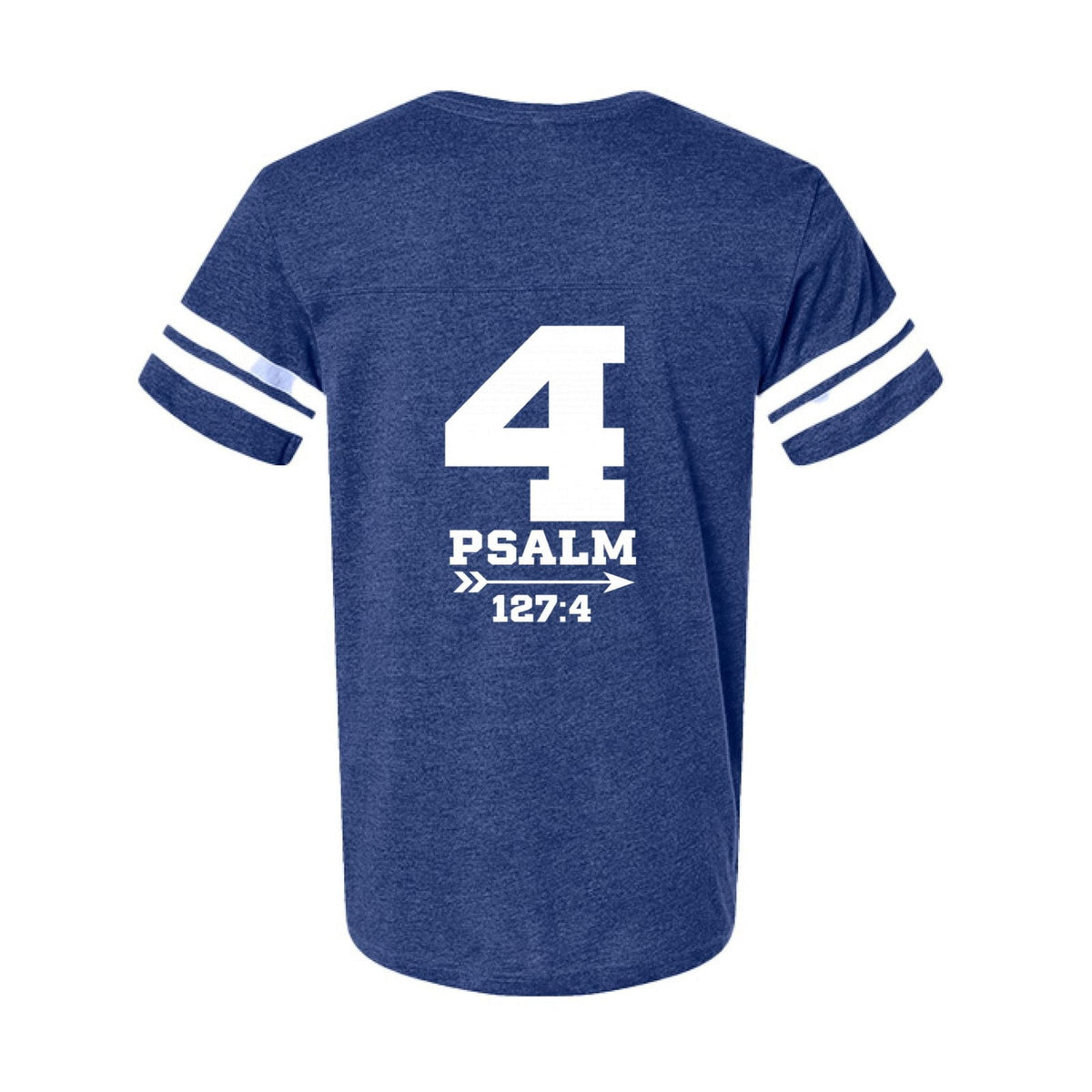 Psalm 127:4 Raising Warriors Men's Christian Football Fine Jersey T-shirt - ClaimedbyGodDesigns