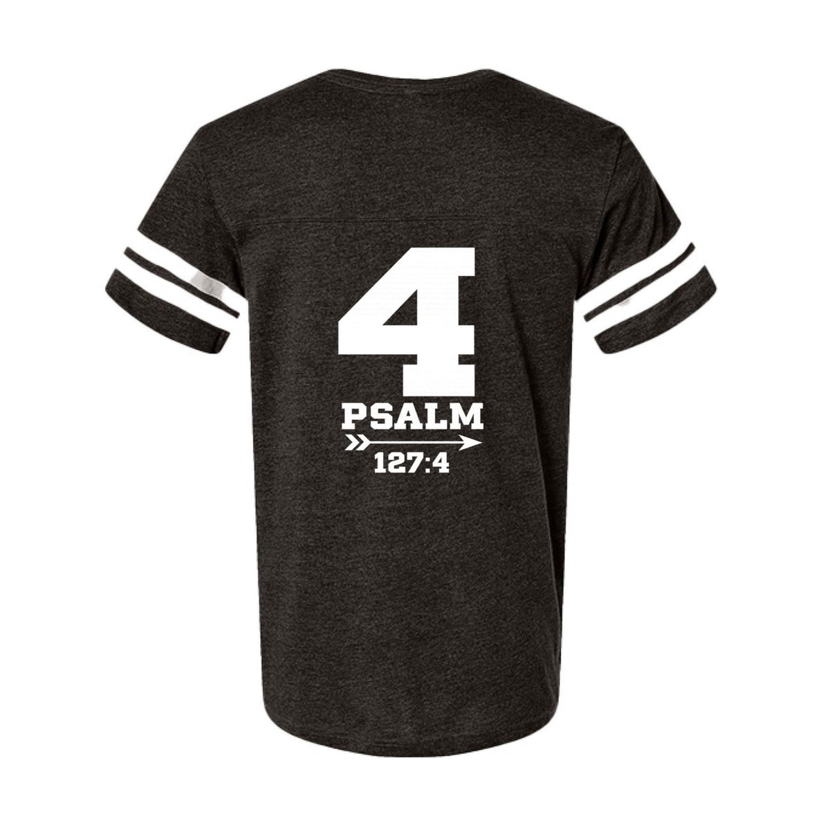 Psalm 127:4 Raising Warriors Men's Christian Football Fine Jersey T-shirt - ClaimedbyGodDesigns