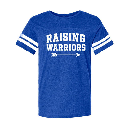 Psalm 127:4 Raising Warriors Men's Christian Football Fine Jersey T-shirt - ClaimedbyGodDesigns