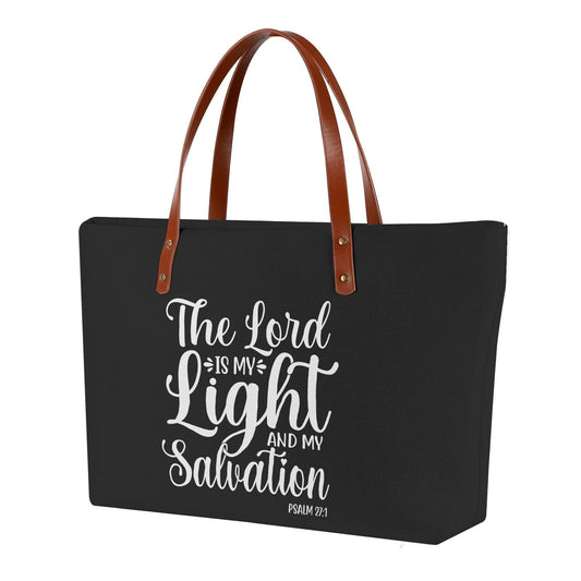 Psalm 27:1 The Lord Is My Light and my salvation Christian Womens Comfort Tote Bag - ClaimedbyGodDesigns