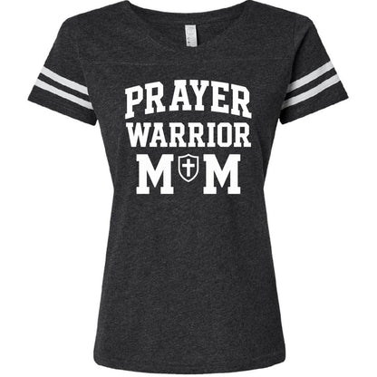 Psalm 46:5 Praying Warrior Mom Women's Christian Football T-shirt - ClaimedbyGodDesigns