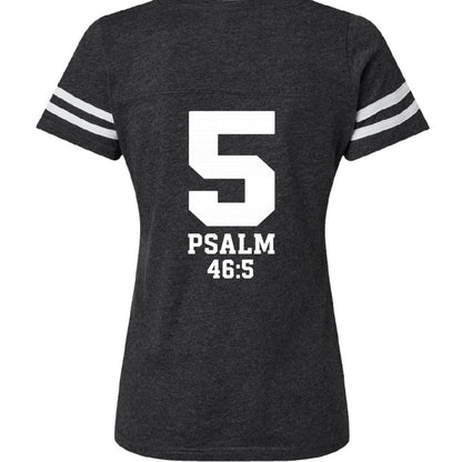 Psalm 46:5 Praying Warrior Mom Women's Christian Football T-shirt - ClaimedbyGodDesigns