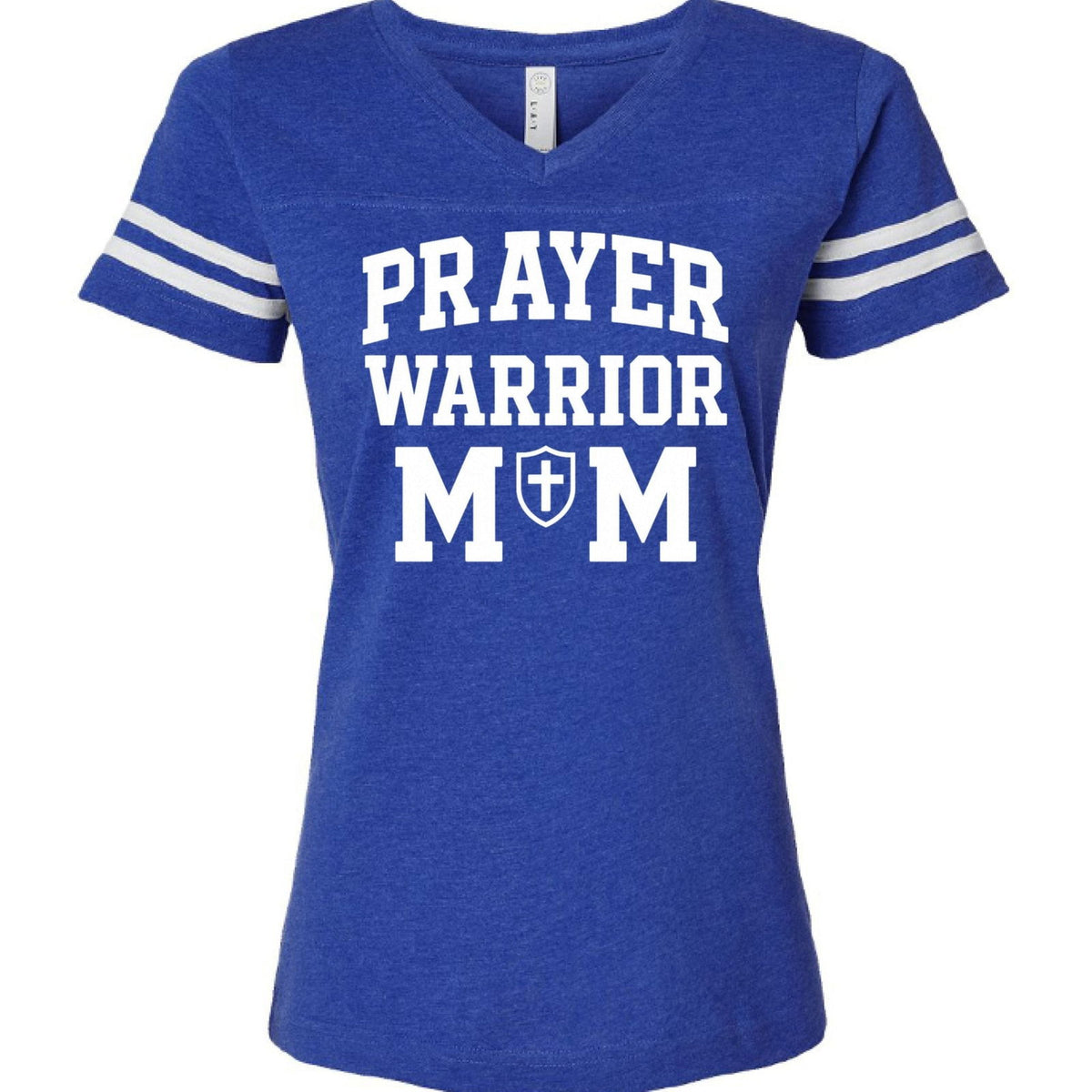 Psalm 46:5 Praying Warrior Mom Women's Christian Football T-shirt - ClaimedbyGodDesigns