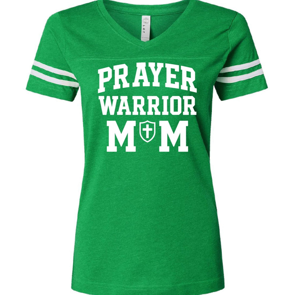 Psalm 46:5 Praying Warrior Mom Women's Christian Football T-shirt - ClaimedbyGodDesigns