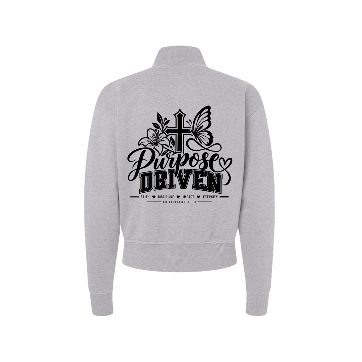Purpose Driven Women's Christian Zip Jacket | Philippians 3:14 - Claimed by God Designs