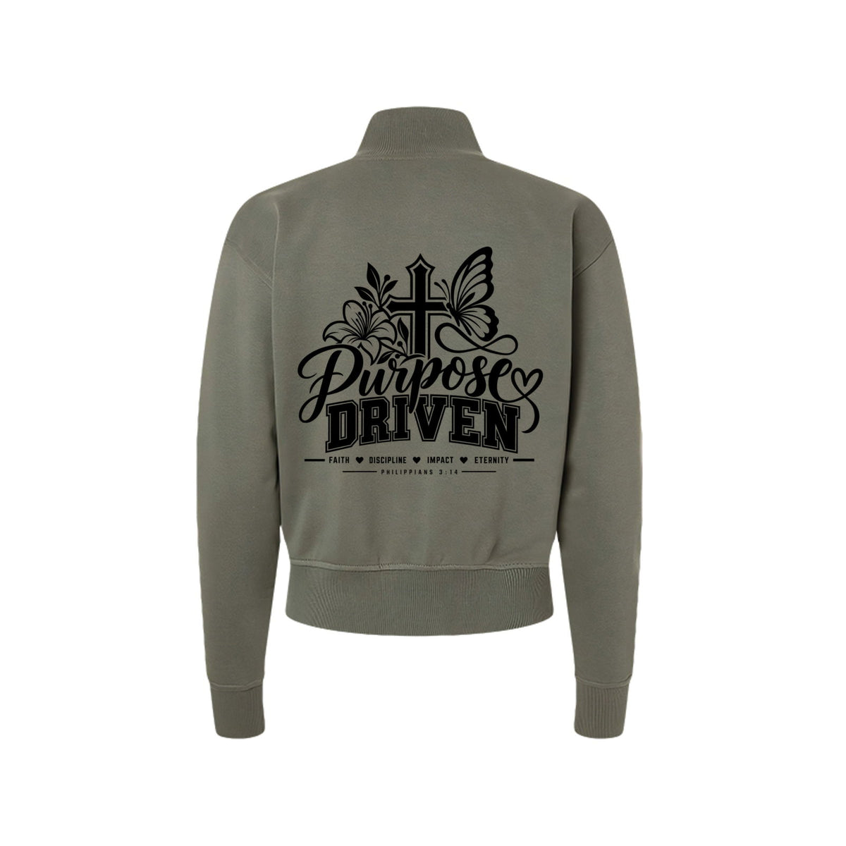 Purpose Driven Women's Christian Zip Jacket | Philippians 3:14 - Claimed by God Designs