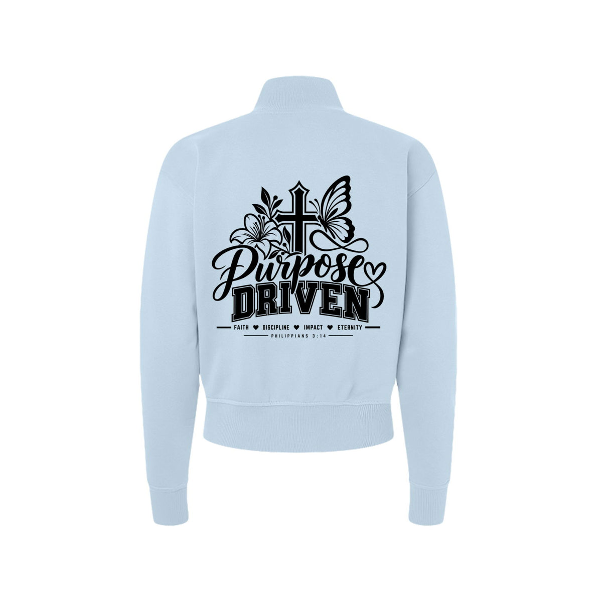 Purpose Driven Women's Christian Zip Jacket | Philippians 3:14 - Claimed by God Designs