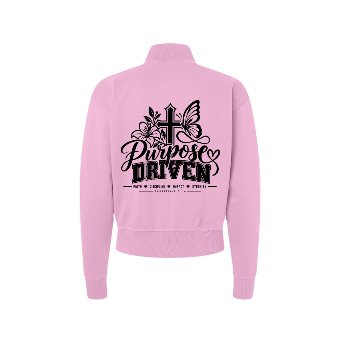 Purpose Driven Women's Christian Zip Jacket | Philippians 3:14 - Claimed by God Designs