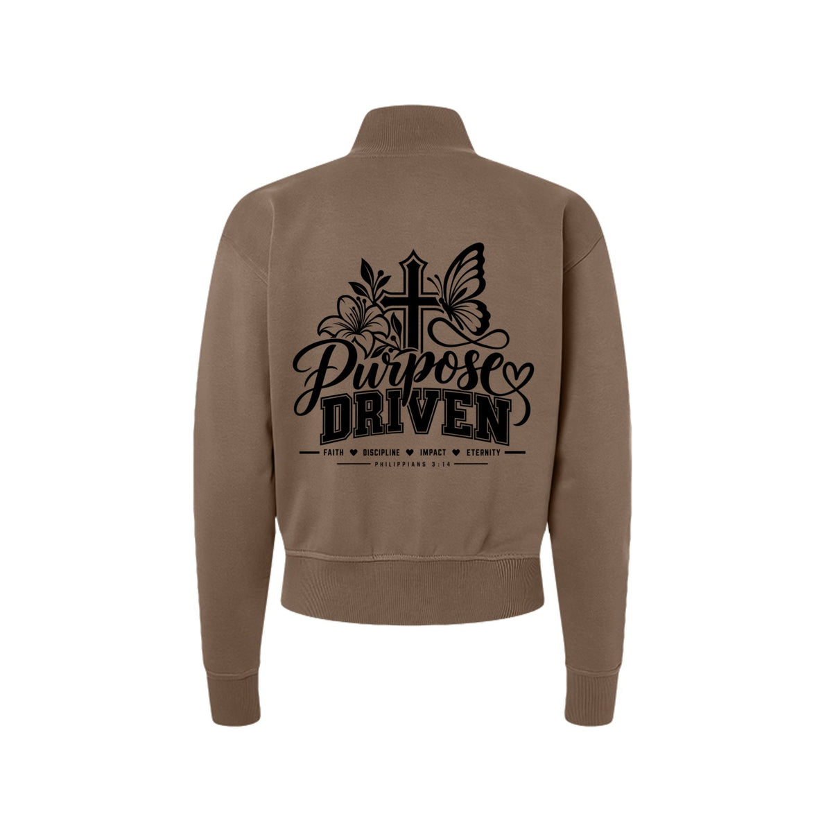 Purpose Driven Women's Christian Zip Jacket | Philippians 3:14 - Claimed by God Designs