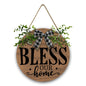 Bless our home Christian Wooden Hanging Sign - ClaimedbyGodDesigns