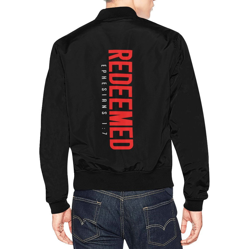 REDEEMED Christian Bomber Jacket for Men - ClaimedbyGodDesigns