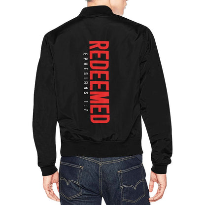 REDEEMED Christian Bomber Jacket for Men - ClaimedbyGodDesigns