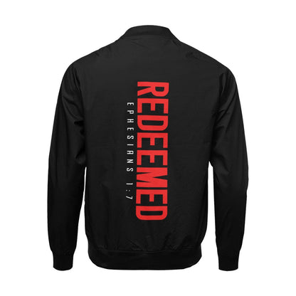 REDEEMED Christian Bomber Jacket for Men - ClaimedbyGodDesigns