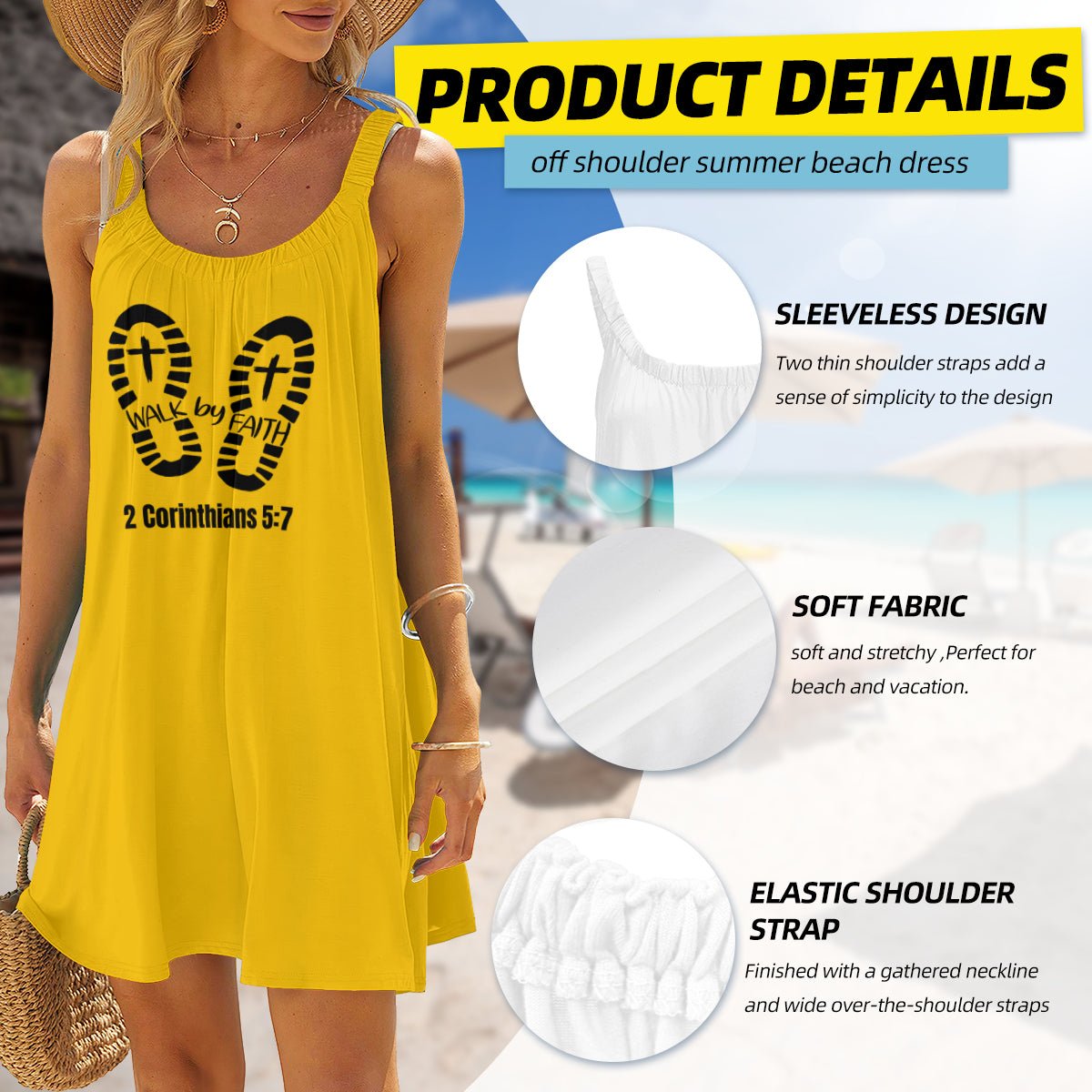 Walk By Faith Women's Christian Pleated Beach Dress - ClaimedbyGodDesigns