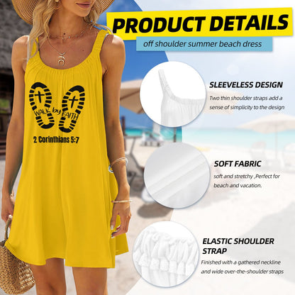 Walk By Faith Women's Christian Pleated Beach Dress - ClaimedbyGodDesigns