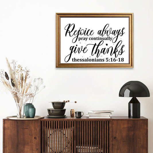 Rejoice always pray continually give thanks Christian Canvas - ClaimedbyGodDesigns