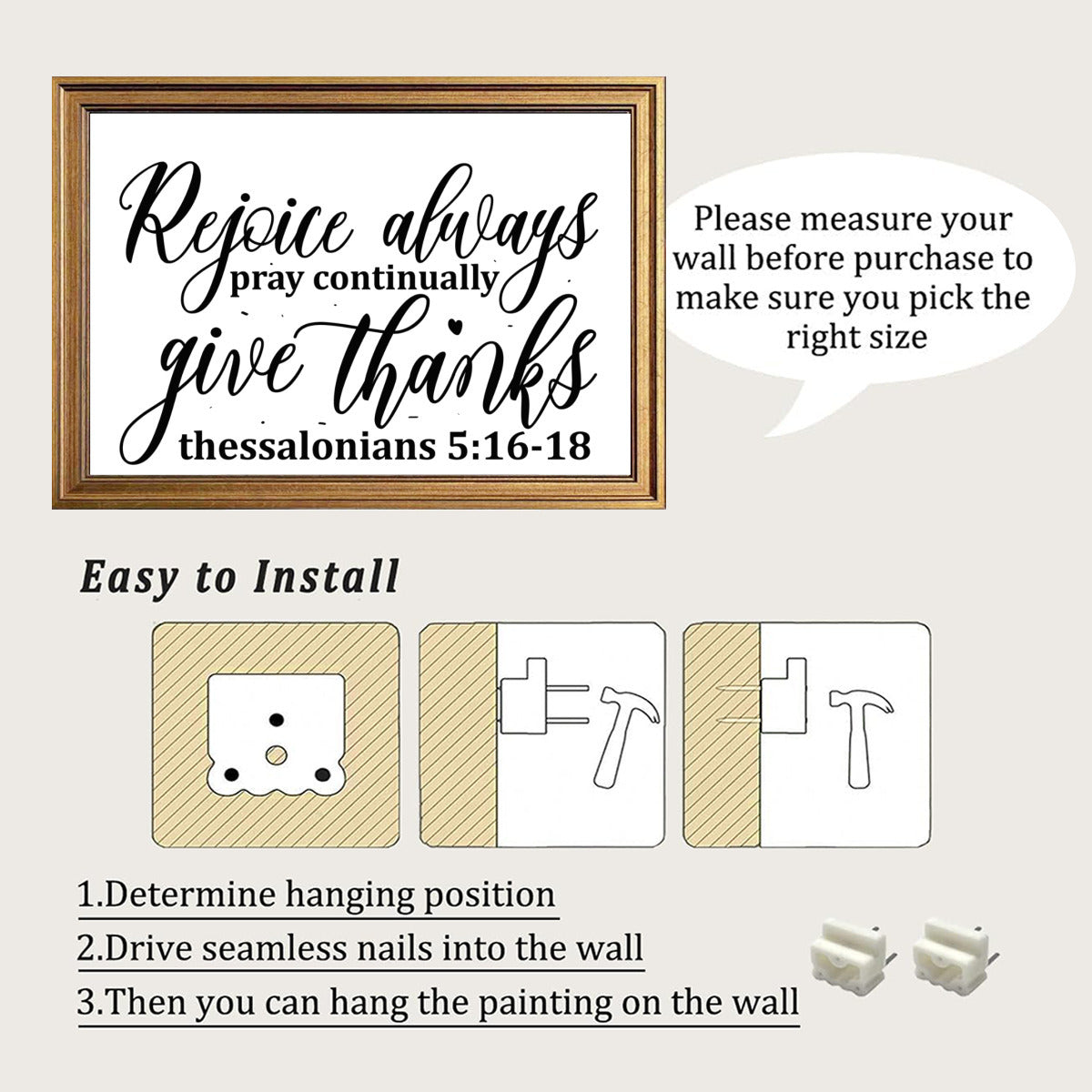 Rejoice always pray continually give thanks Christian Canvas - ClaimedbyGodDesigns