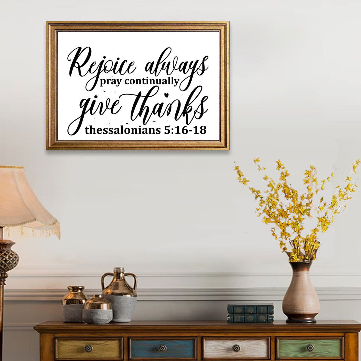 Rejoice always pray continually give thanks Christian Canvas - ClaimedbyGodDesigns