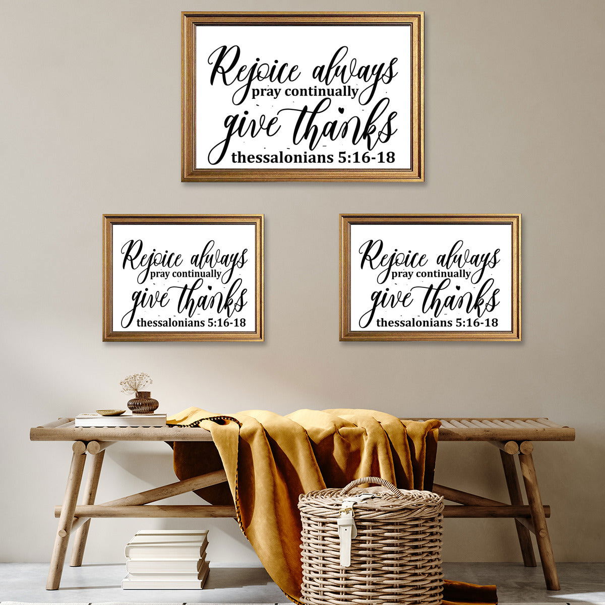 Rejoice always pray continually give thanks Christian Canvas - ClaimedbyGodDesigns