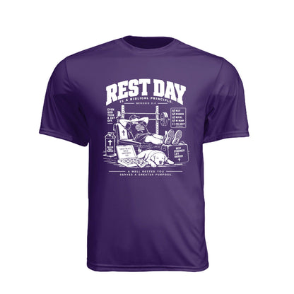 Rest Day Is a Biblical Principle Unisex Christian Gym T-Shirt | Genesis 2:2 - Claimed by God Designs