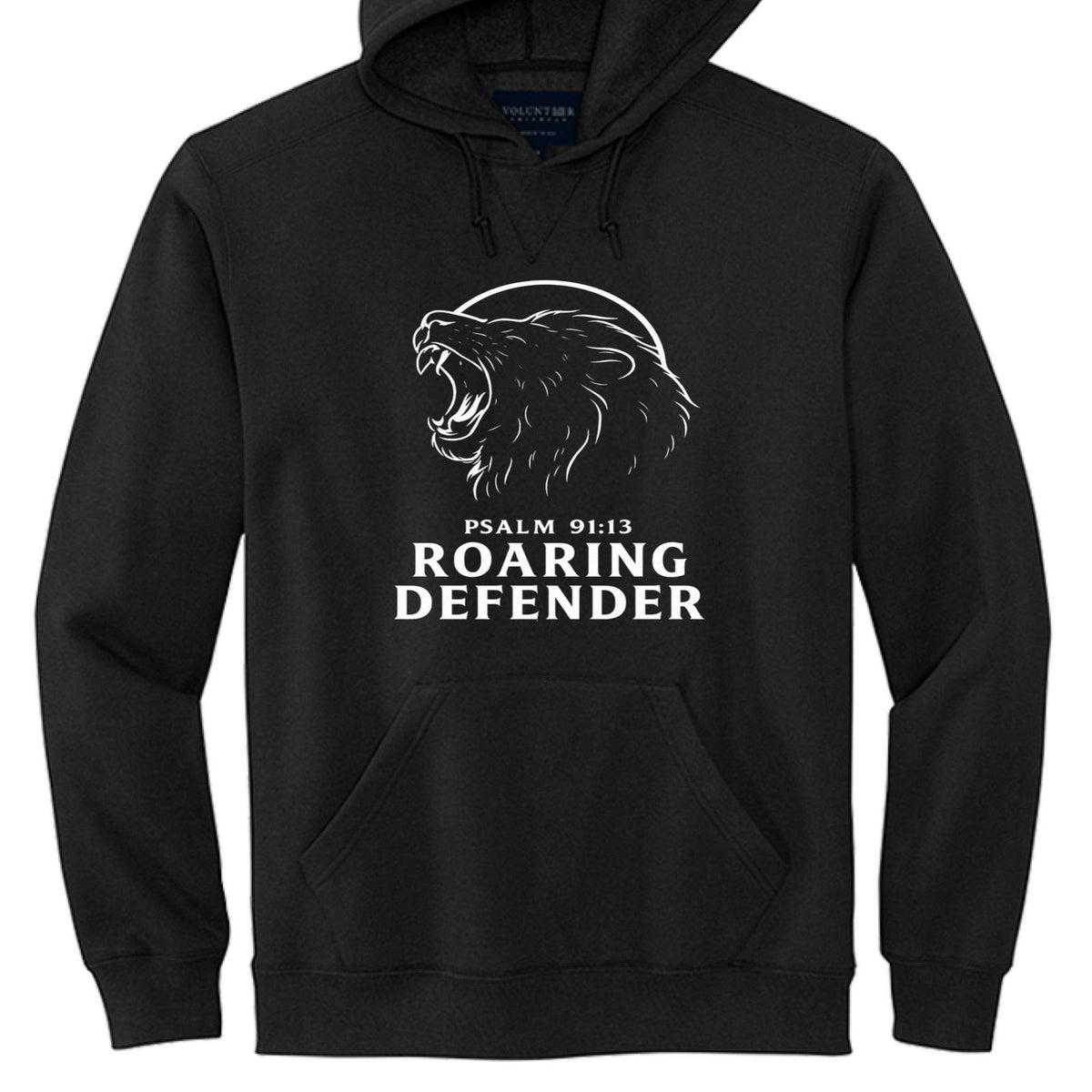 Roaring Defender Men’s Christian Pullover Hooded Sweatshirt - ClaimedbyGodDesigns