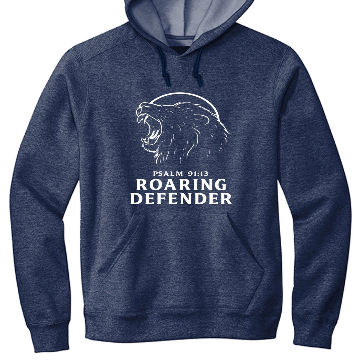 Roaring Defender Men’s Christian Pullover Hooded Sweatshirt - ClaimedbyGodDesigns