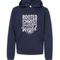 Rooted and Unshaken Youth Christian Sponge Fleece Pullover Hooded Sweatshirt - ClaimedbyGodDesigns