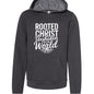 Rooted and Unshaken Youth Christian Sponge Fleece Pullover Hooded Sweatshirt - ClaimedbyGodDesigns