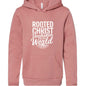 Rooted and Unshaken Youth Christian Sponge Fleece Pullover Hooded Sweatshirt - ClaimedbyGodDesigns