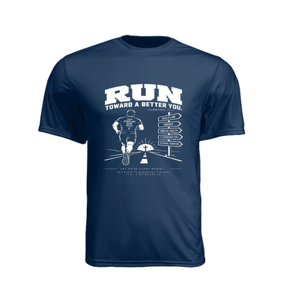 Run Toward a Better You Unisex Christian Running Gym T-Shirt | Hebrews 12:1 - Claimed by God Designs