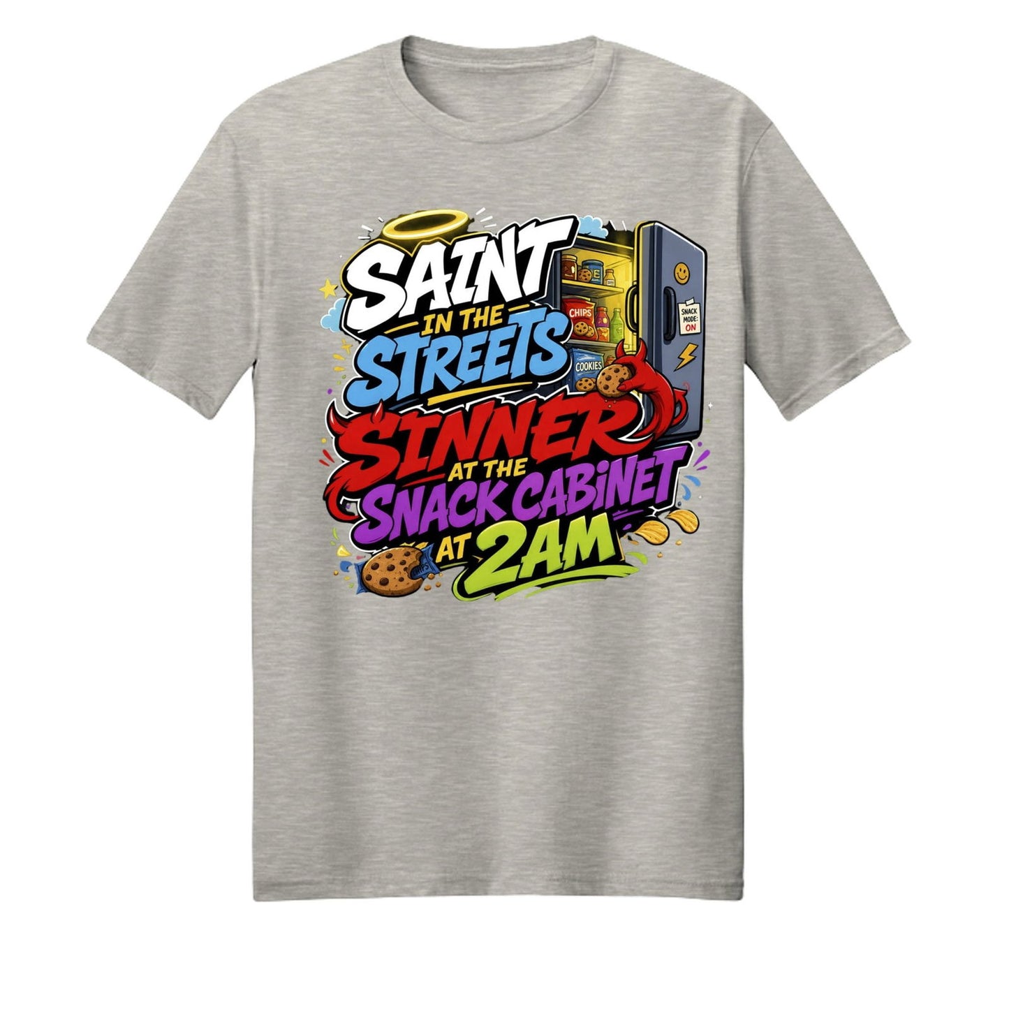 Saint In The Streets Sinner At The Snack Cabinet Unisex Christian T-shirt - ClaimedbyGodDesigns