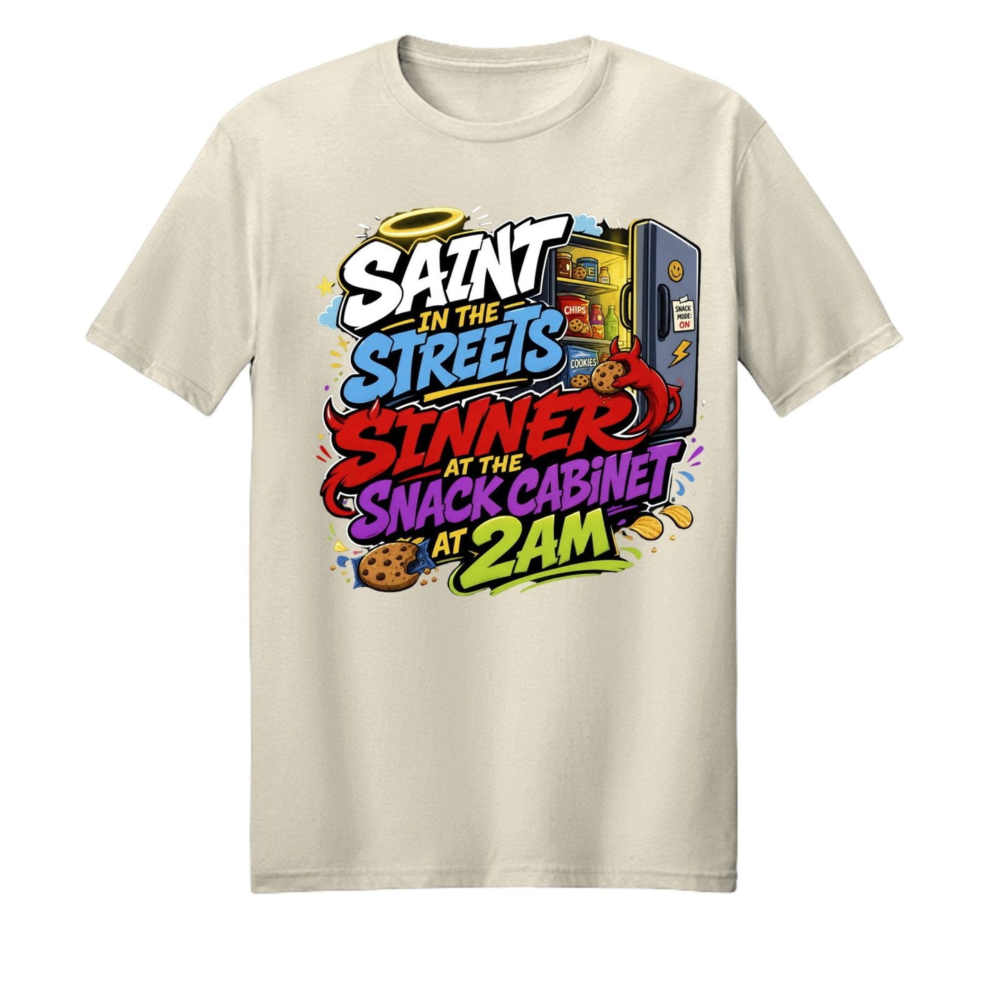 Saint In The Streets Sinner At The Snack Cabinet Unisex Christian T-shirt - ClaimedbyGodDesigns