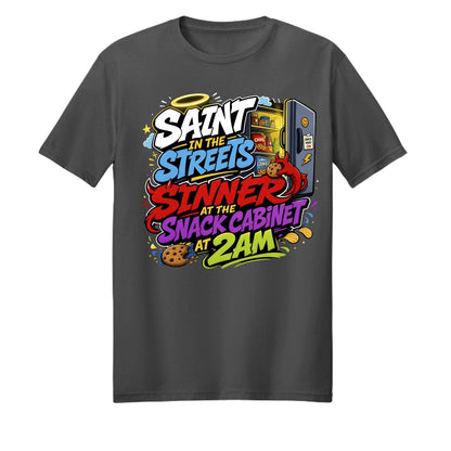 Saint In The Streets Sinner At The Snack Cabinet Unisex Christian T-shirt - ClaimedbyGodDesigns