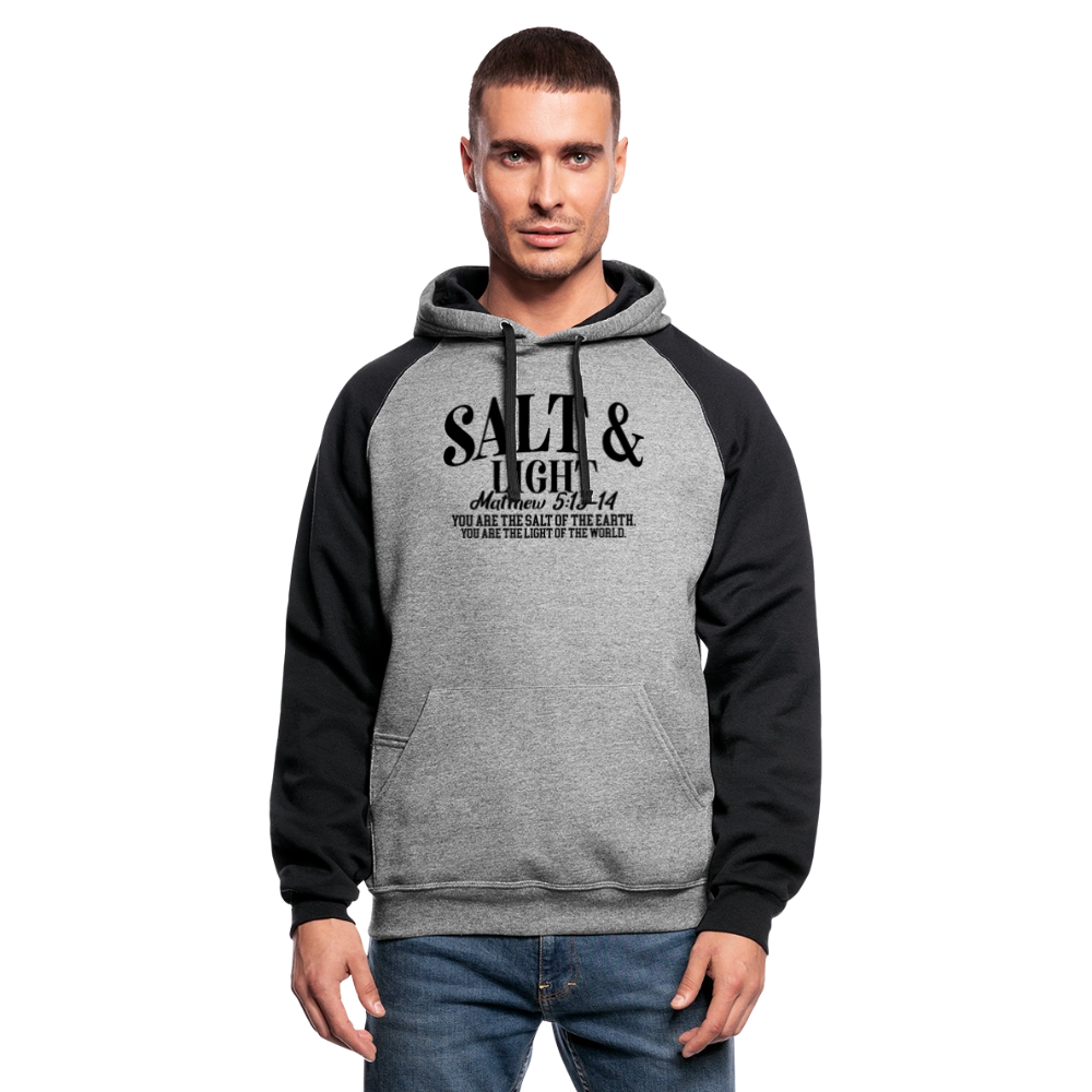 Salt and Light Christian Unisex Colorblock Hooded Sweatshirt - ClaimedbyGodDesigns