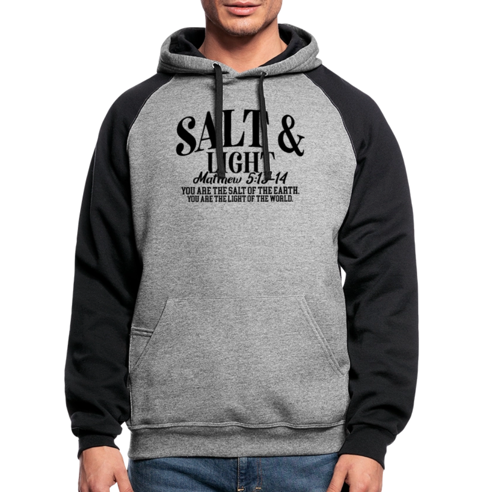 Salt and Light Christian Unisex Colorblock Hooded Sweatshirt - ClaimedbyGodDesigns
