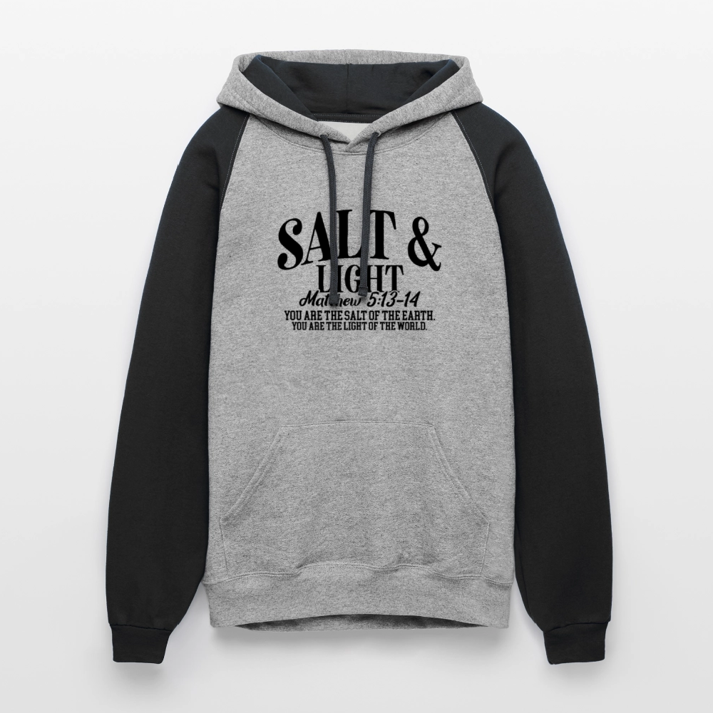 Salt and Light Christian Unisex Colorblock Hooded Sweatshirt - ClaimedbyGodDesigns