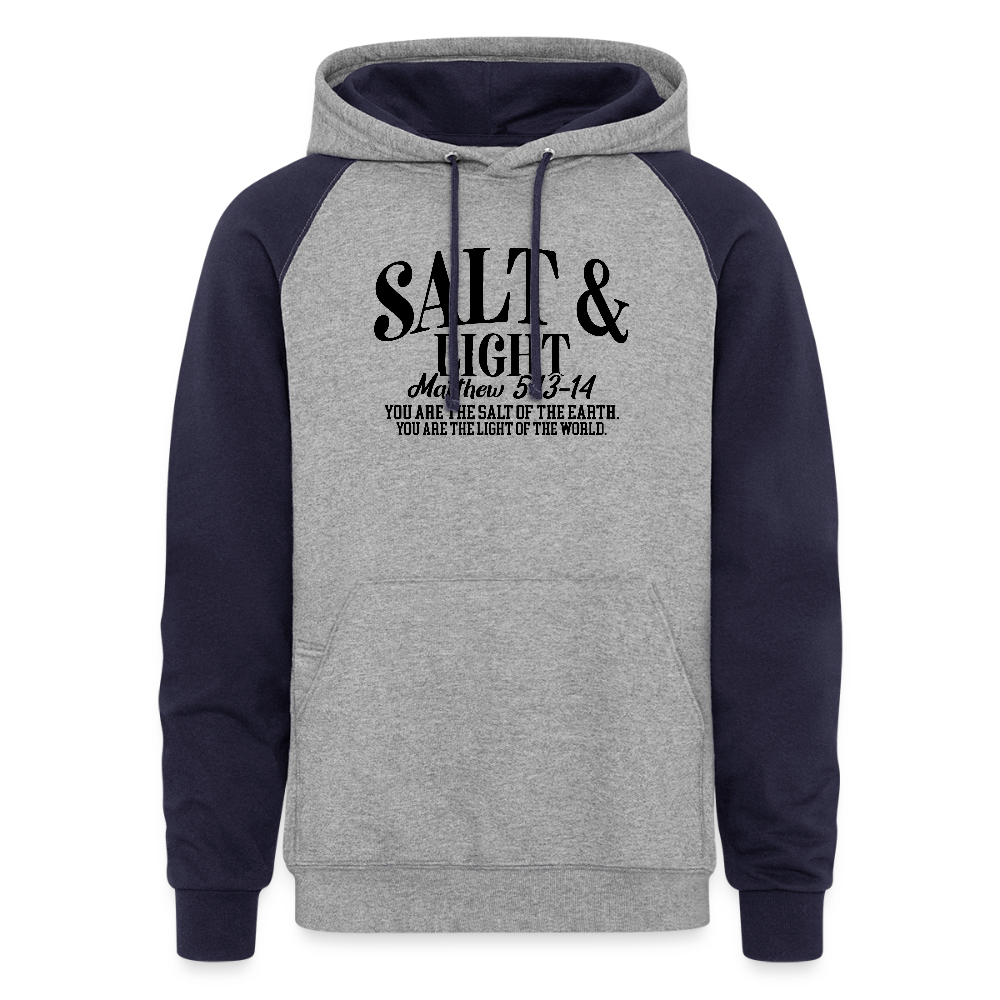 Salt and Light Christian Unisex Colorblock Hooded Sweatshirt - ClaimedbyGodDesigns
