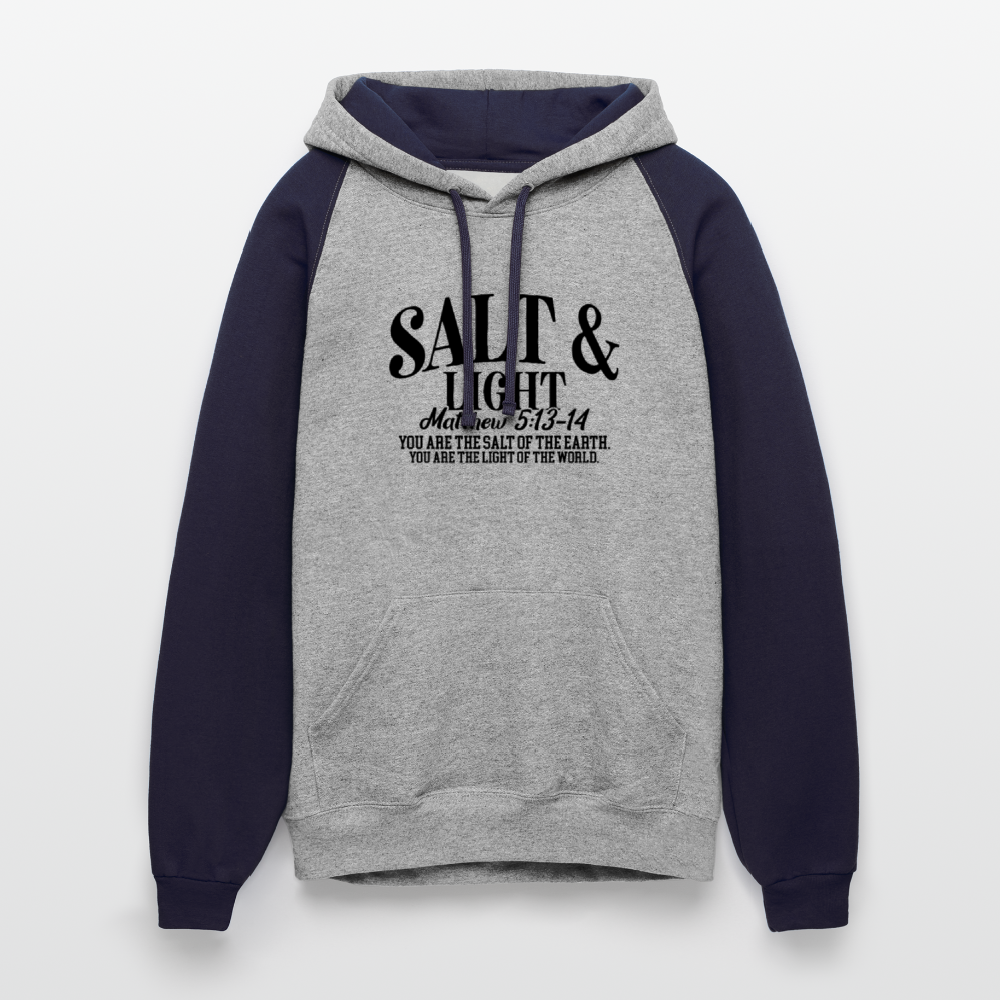 Salt and Light Christian Unisex Colorblock Hooded Sweatshirt - ClaimedbyGodDesigns