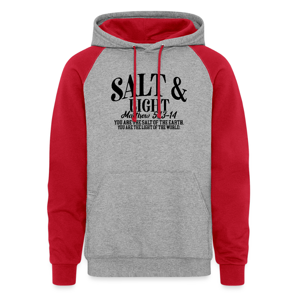 Salt and Light Christian Unisex Colorblock Hooded Sweatshirt - ClaimedbyGodDesigns
