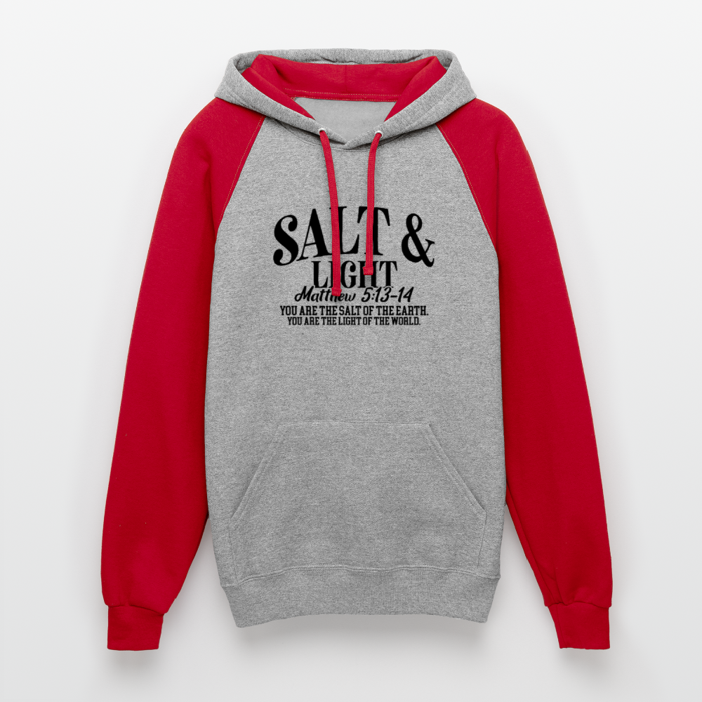 Salt and Light Christian Unisex Colorblock Hooded Sweatshirt - ClaimedbyGodDesigns
