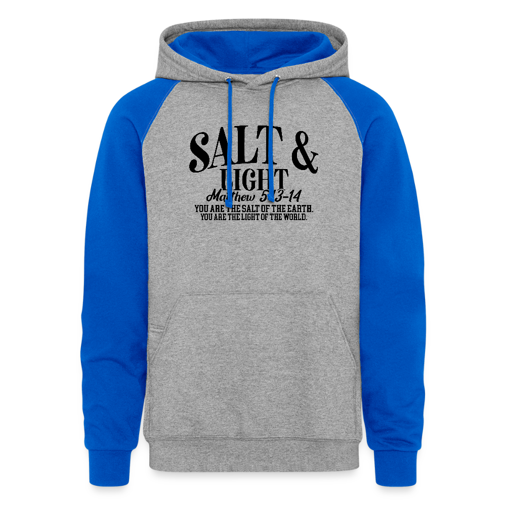 Salt and Light Christian Unisex Colorblock Hooded Sweatshirt - ClaimedbyGodDesigns