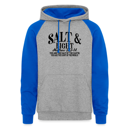 Salt and Light Christian Unisex Colorblock Hooded Sweatshirt - ClaimedbyGodDesigns