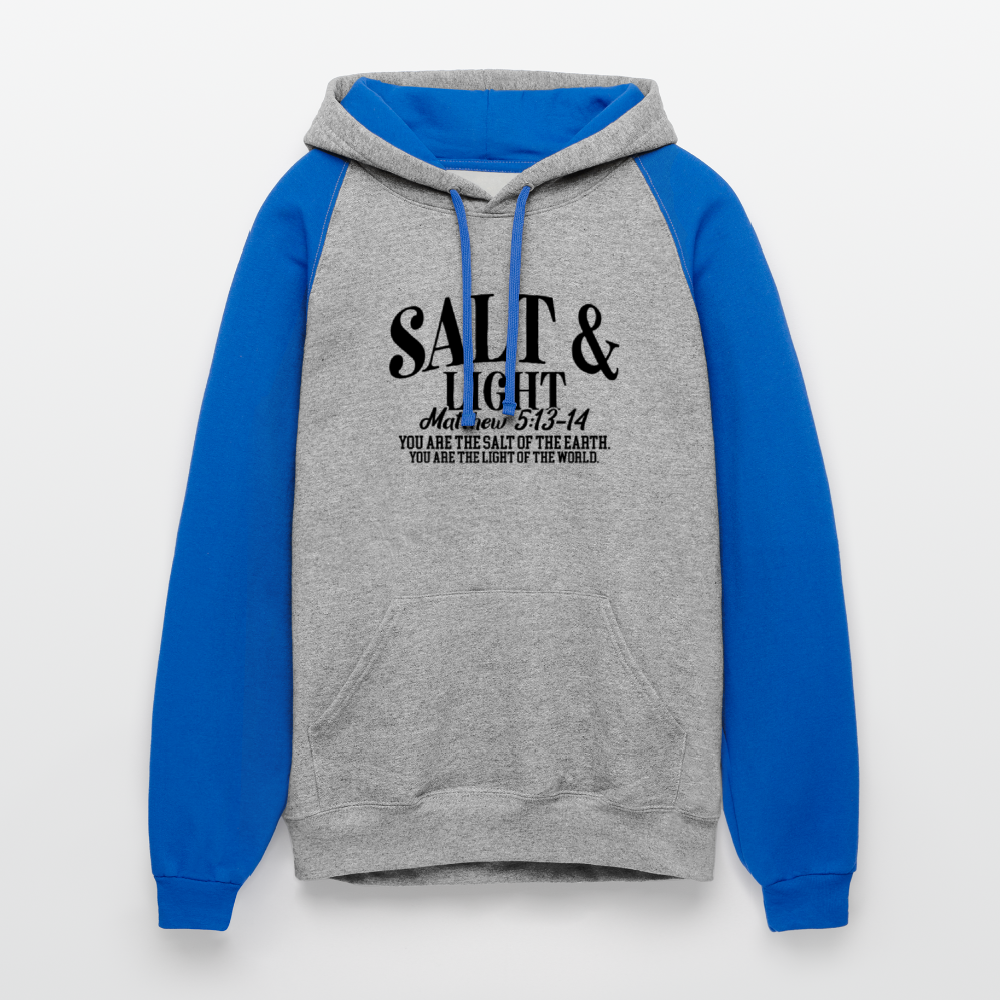 Salt and Light Christian Unisex Colorblock Hooded Sweatshirt - ClaimedbyGodDesigns