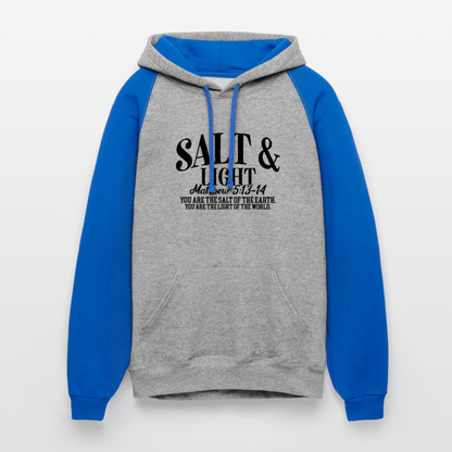 Salt and Light Christian Unisex Colorblock Hooded Sweatshirt - ClaimedbyGodDesigns
