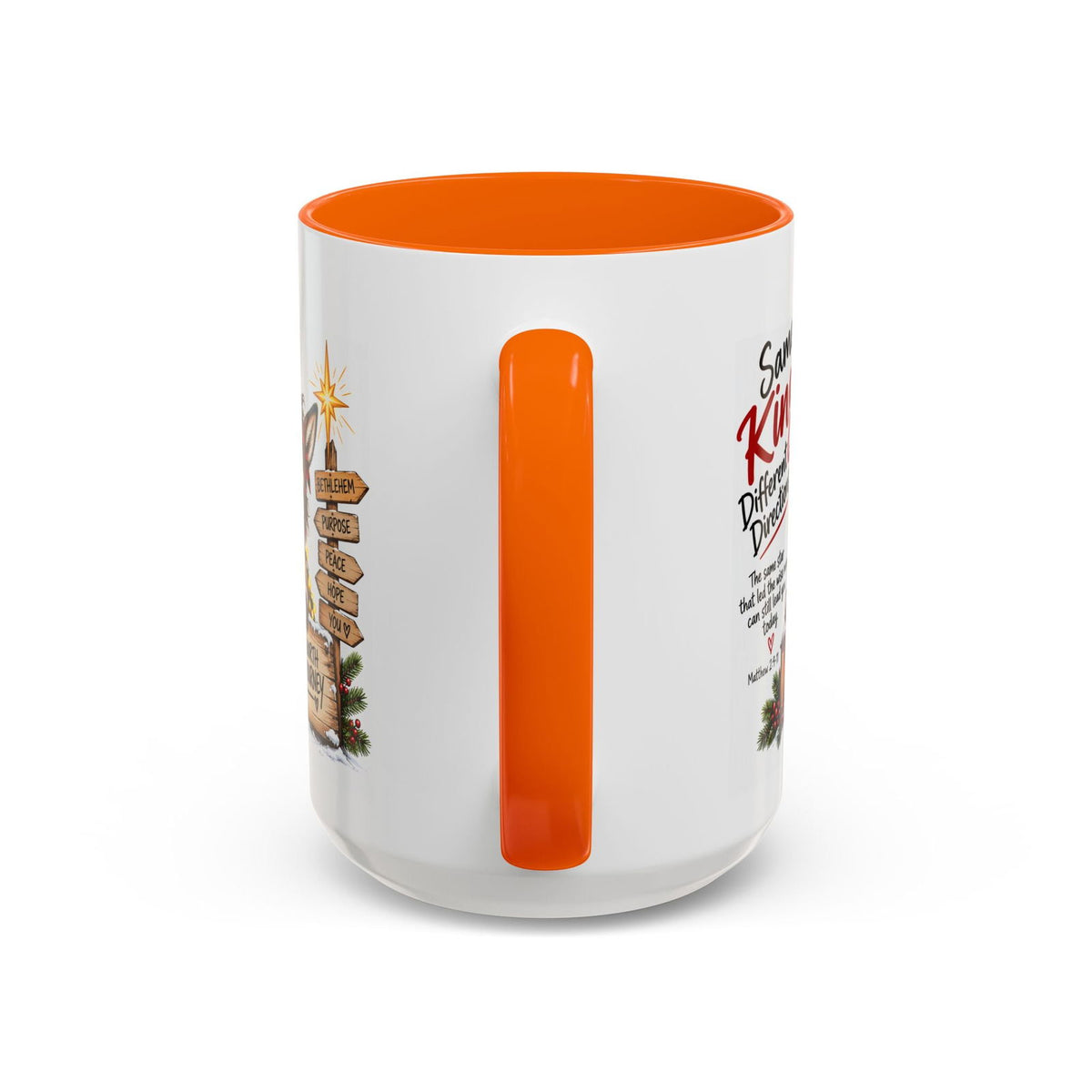 Same King, Different Directions Christmas Donkey Coffee Mug - Claimed by God Designs