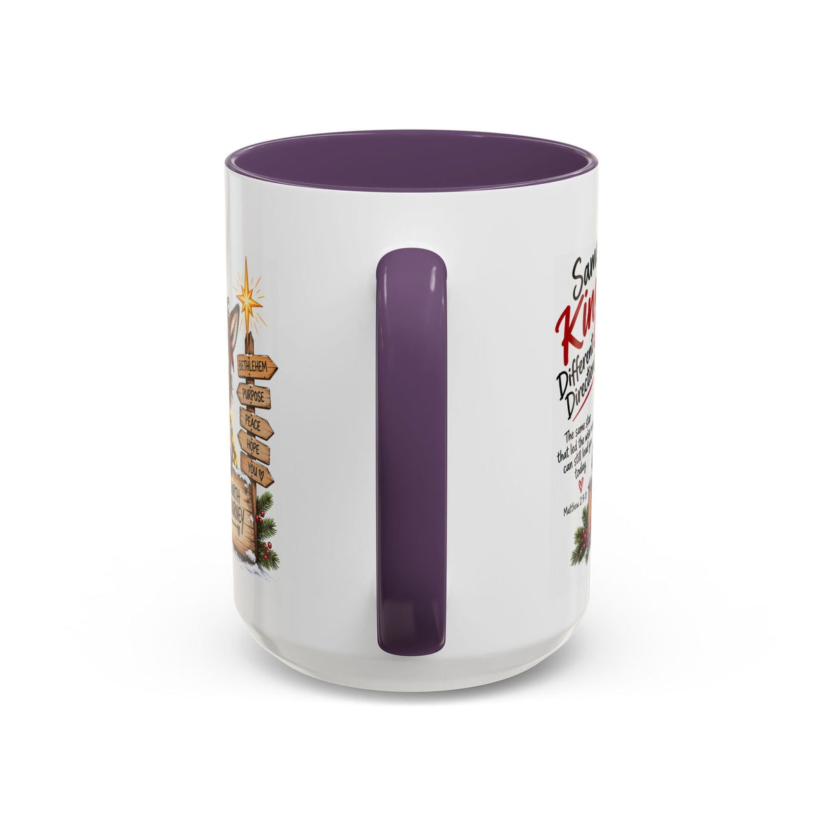 Same King, Different Directions Christmas Donkey Coffee Mug - Claimed by God Designs