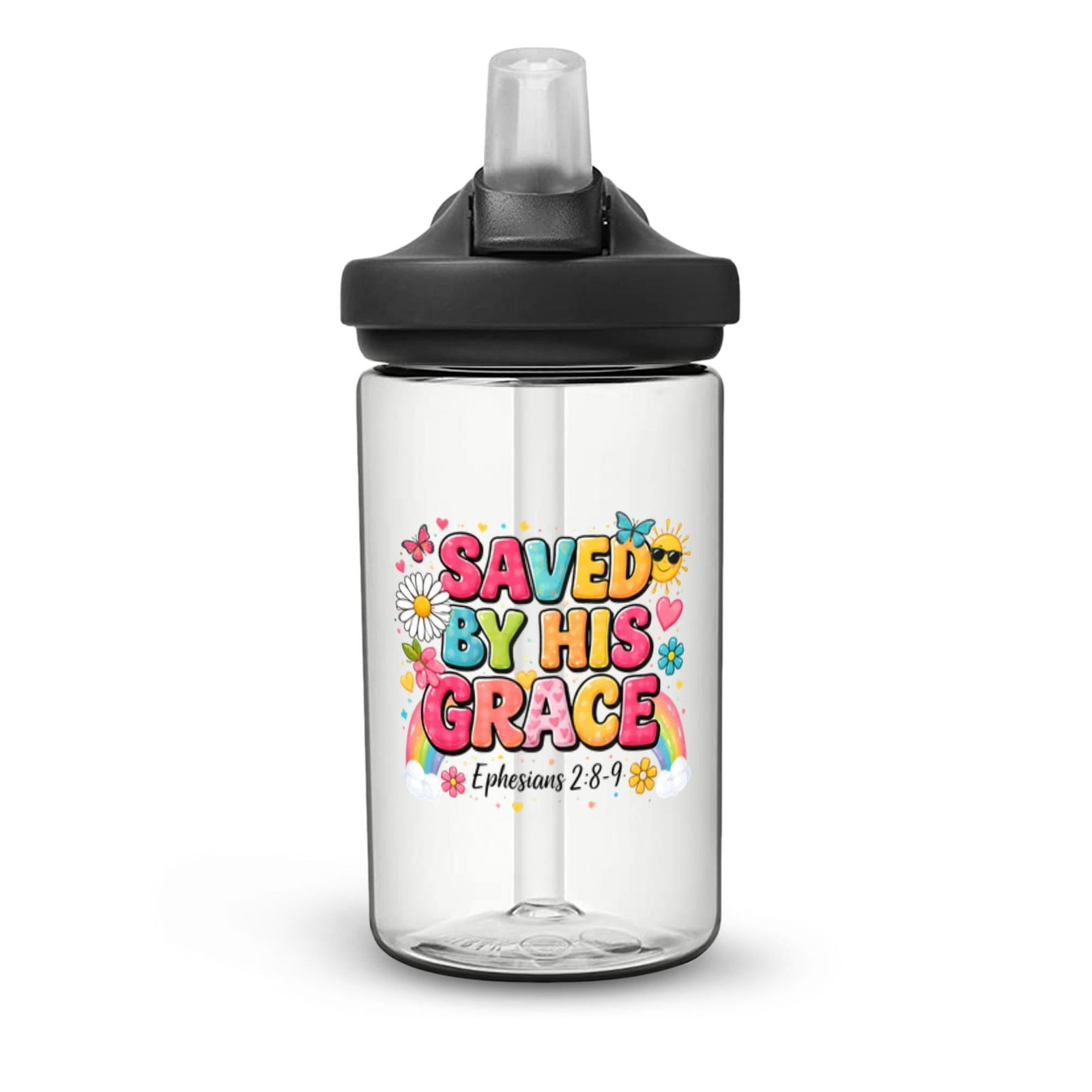 Saved By His Grace Christian Kids Water Bottle - ClaimedbyGodDesigns